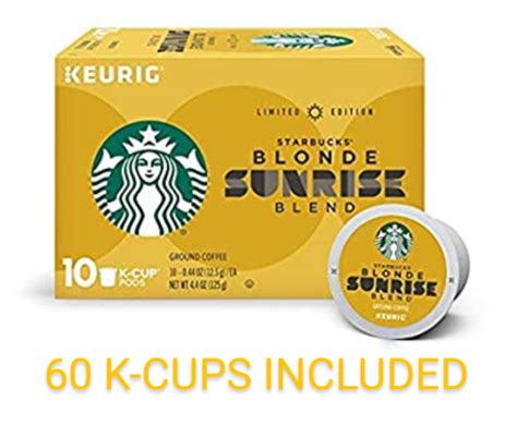 Starbucks Blonde Sunrise Blend K Cups 60ct Pods Limited Edition Ebay