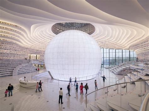 Chinas Futuristic Library Has The Sleekest Interior Along With 12
