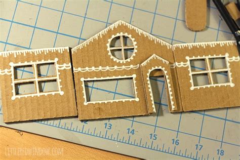 Tiny Cardboard Gingerbread Houses Little Red Window