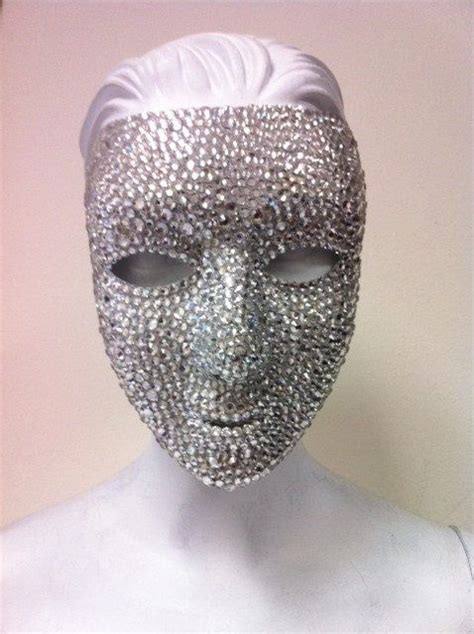 Couture Full Face Mask Hand Made With Clear Swarovski Crystals Etsy