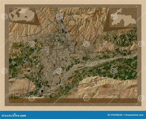 Dushanbe Tajikistan Low Res Satellite Capital Stock Illustration Illustration Of Continent