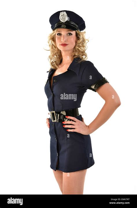 Policewoman In American Police Uniform Costume Stock Photo Alamy
