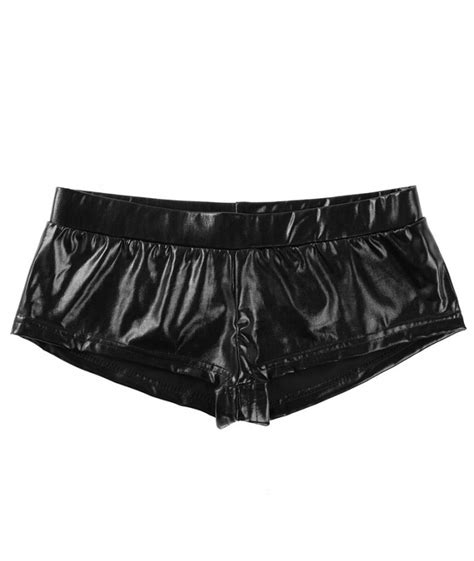 Faux Leather Shorts Women Metallic Booty Shorts Fashion Shiny Bottoms