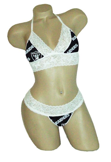 sexy oakland raiders nfl lingerie white lace cami bralette