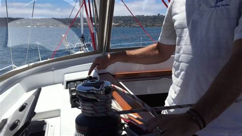 How To Operate The Furling Main Sail On A Jeanneau 41ds Youtube