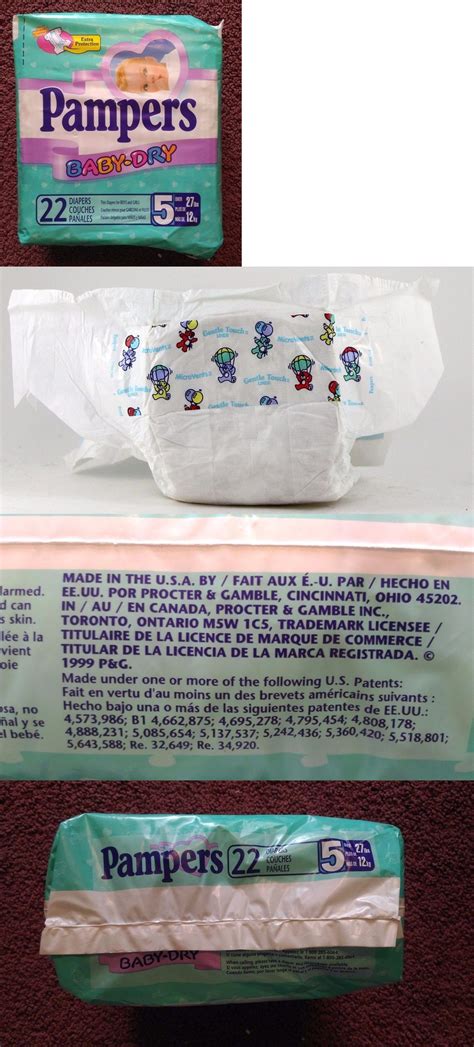 Disposable Diapers 15559 1 Single Vintage Pampers Diapers Plastic Size