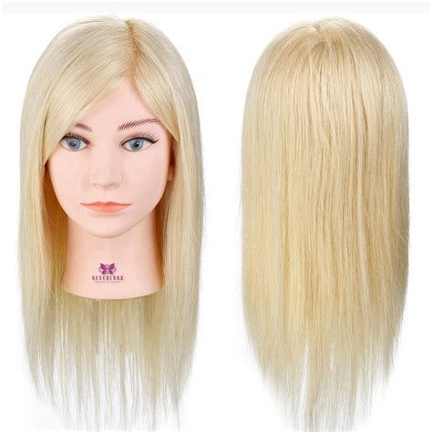 18 Blonde Hair Hairdressing Training Mannequin Head With Human Hair