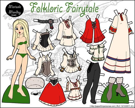 Folkloric Fairytale Fantasy Printable Paper Doll • Paper Thin Personas