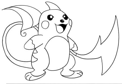 Dibujos De Pikachu Y Raichu Para Colorear Para Colorear Pintar E