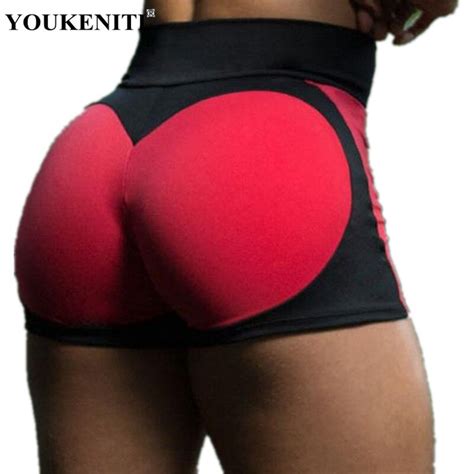 youkeniti women yoga heart booty shorts push hip sexy fitness shorts fitness skinny bodyshaper