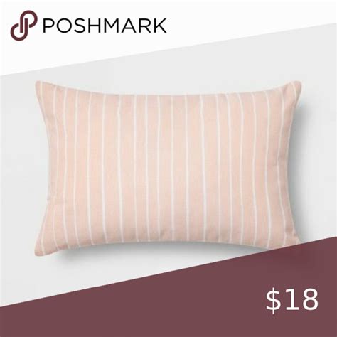 Target Pink Striped Lumbar Throw Pillow Nwot In 2020 Lumbar Throw