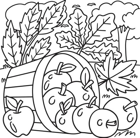 Thanksgiving Apple Coloring Page For Kids 8208769 Vector Art At Vecteezy