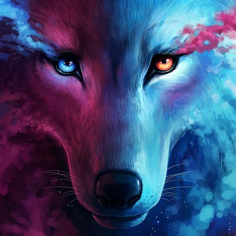 Download A Fierce Fire And Ice Wolf In All Their Blazing Glory