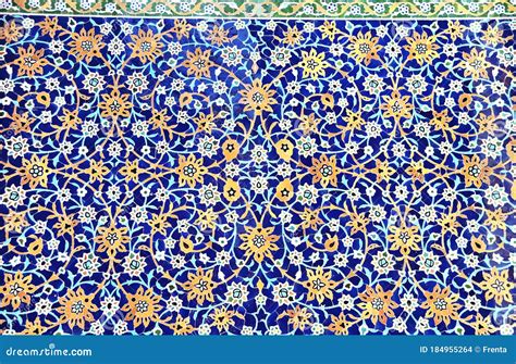 Detail Of Traditional Persian Mosaic Wall With Floral Ornament Stock