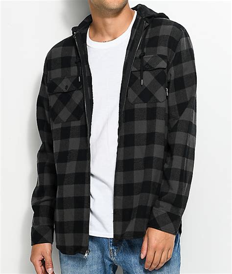 Empyre Chance Black And Charcoal Hooded Flannel Zumiez