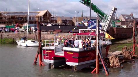 Endurance Fishing Boat Launch From Slipway Arbroath Angus Scotland