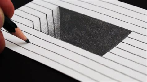 How To Draw A Hole On Line Paper Simple Trick Art Optical Illusions