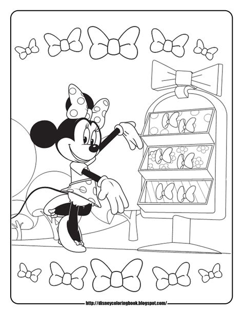 Minnie Bowtique Disney Coloring Pages Minnie Mouse Coloring Pages