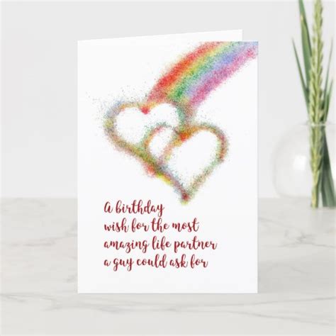 Gay Birthday Wish For Life Partner Card