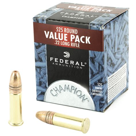 Federal Champion 22lr Ammo 36 Grain Plated Hollow Point 525 Rounds
