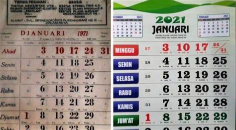 Kalender Tahun 2021 Sama Persis Dengan Tahun 1971 Kok Bisa Poskota