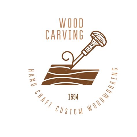 Premium Vector Wood Carving Logo With Chisel Cutting A Wood Bar