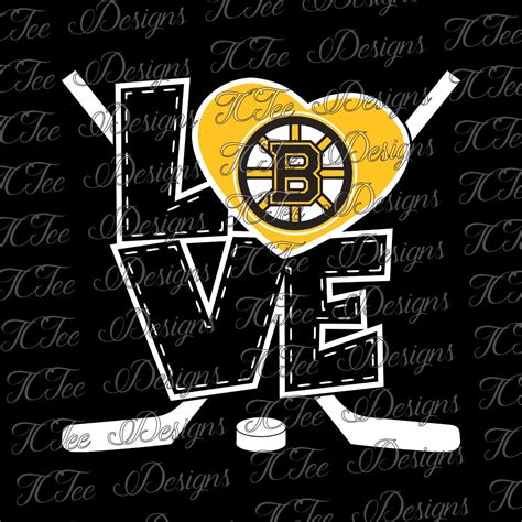 Love Boston Bruins Hockey Svg File Vector Design Download Cut