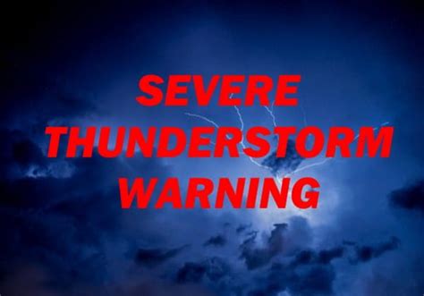 Severe Thunderstorm Warning Issued For Southern Baltimore County