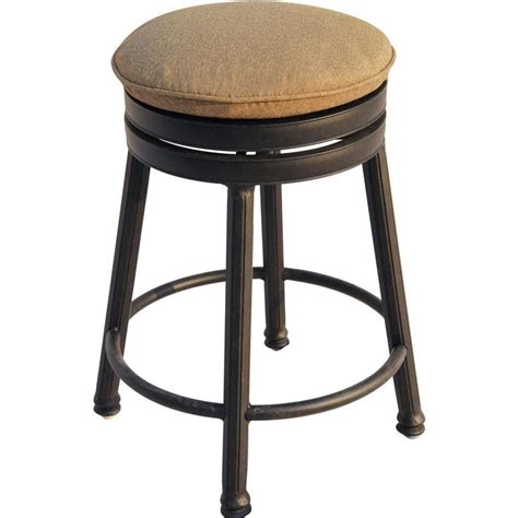 Darlee Classic Cast Aluminum Round Backless Patio Swivel Counter Height