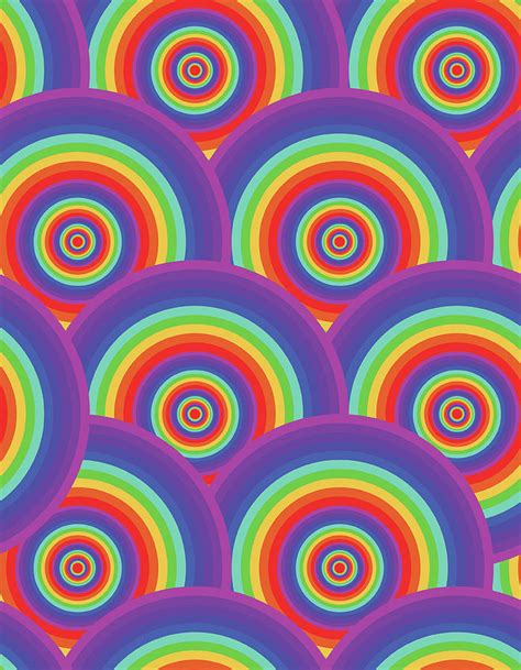 Seamless Psychedelic Rainbow Texture Digital Art By Veleri