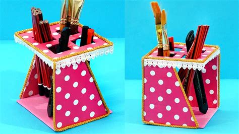 Diy Pen Stand How To Make Pen Stand Using Cardboard Easy Best Out