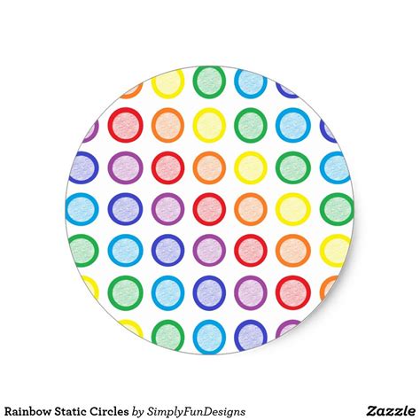 Rainbow Static Circles Classic Round Sticker Decorated Water Bottles