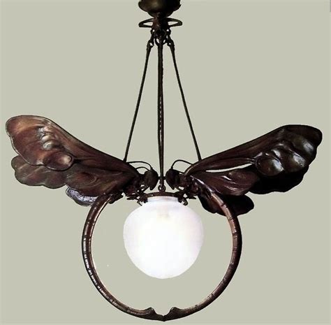 Antique Dragonfly Lamp Art Nouveau Lighting Lamp Light