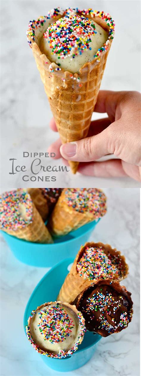 Dipped Ice Cream Cones With Homemade Magic Shell Recipe Dipped Ice Cream Cones Dips Ice