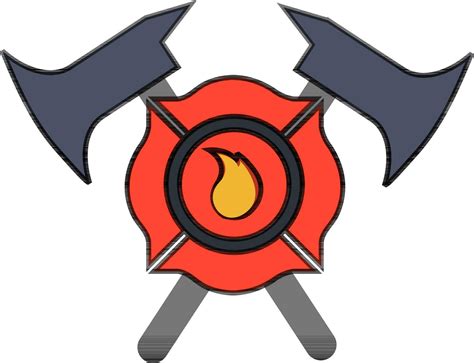 Fire Department Emblem With Cross Fire Axe 24370185 Vector Art At Vecteezy