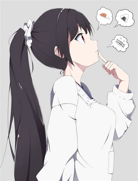 Anime Girl Thinking Drawing