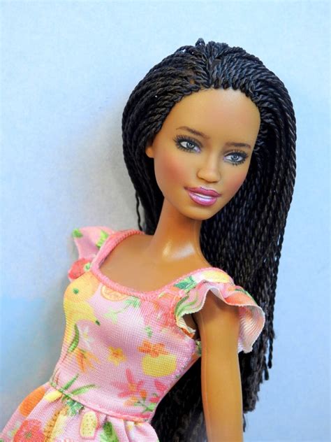 Barbie Doll Repaint Braids Nude Aa Fashionista Ooak Custom Etsy New Zealand