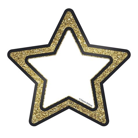 Sparkle Shine Gold Glitter Stars Cut Outs Pack Of 36 Cd 120243