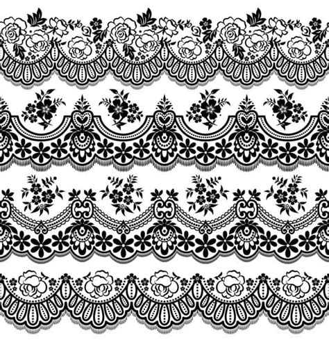 Flower With Lace Borders Black Vector Eps Uidownload