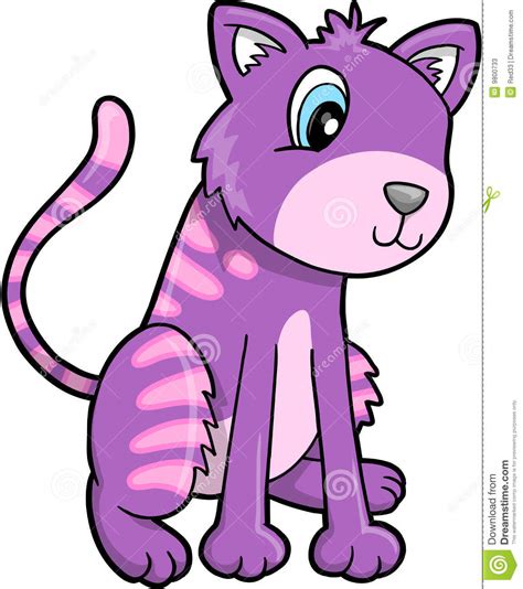 Purple Cat Vector Illustration Stock Vector Image 9800733