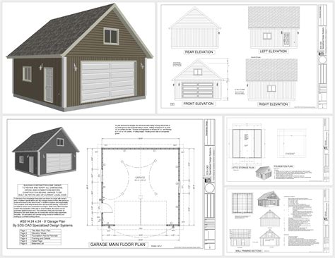 G514 24 X 24 X 9 Loft Garage Plans In Pdf And Dwg Pole Barn House