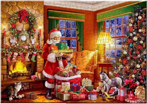 Wisvis 1000 Pieces Adults Jigsaw Puzzles Christmas Theme 1000 Pieces Santa Claus Puzzle