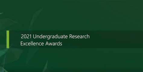 Congratulations To The 2021 Ufv Undergraduate Research Excellence Award