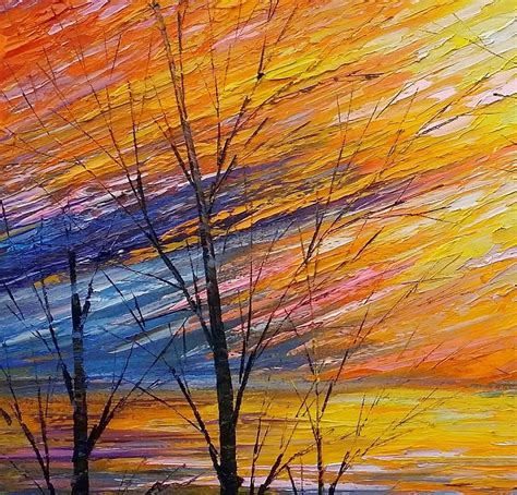 Abstract Art Sunset Sky Painting Oil Painting Modern Art Canvas Ar