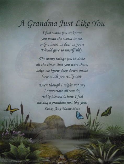 Grandma Like You Personalized Poem Birthday Christmas Or Mothers