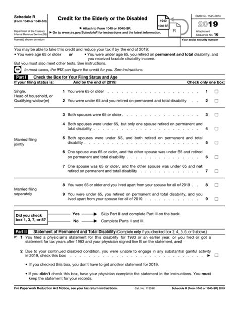 Irs Form 1040 1040 Sr Schedule R 2019 Fill Out Sign Online And