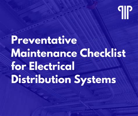 Preventative Maintenance Checklist For Electrical Distribution Systems
