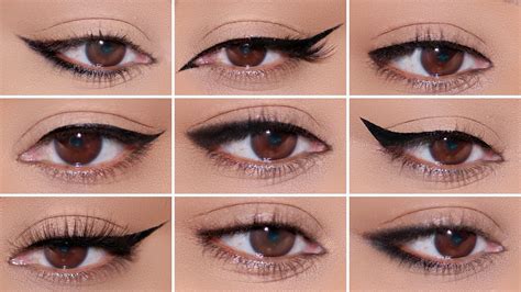 How To 9 Different Eyeliner Styles On Hooded Eyes Easy Beginner Friendly Tutorial Youtube