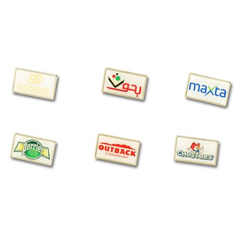 Medium Rectangle Metal Lapel Pins With Doming