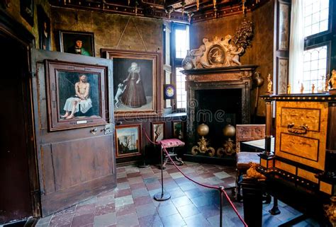 Interior With Antique Paintings And Old Furniture Royal Room Of 17th
